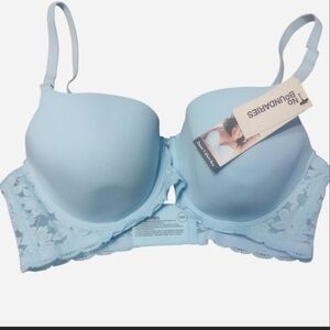 No Boundaries Sky Blue Lace Accent Bra